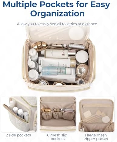 BAGSMART Travel Toiletry Bag, Large Wide-open Travel Bag - Image 4