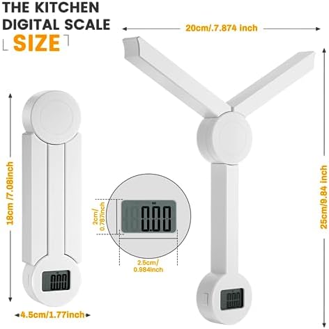 Folding Food Scale, Digital Kitchen Scale, Highly Accurate Compact Small Scale - Image 6