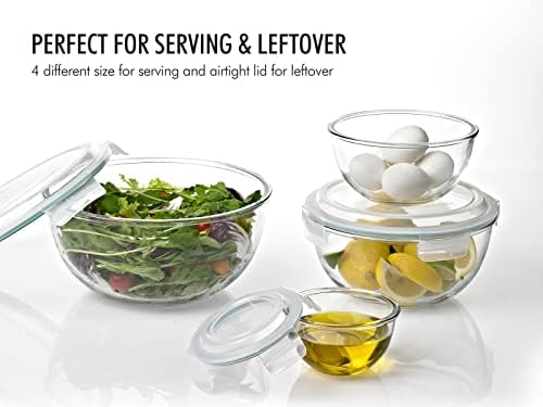 Glasslock Mixing Bowl with Latching Lids 8-Pieces Set – Airtight, BPA Free Lids - Image 5