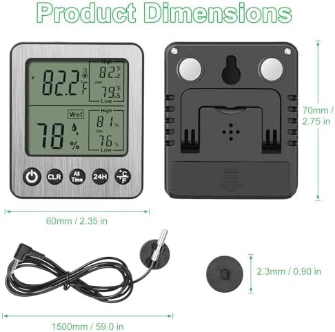 2 PCS Refrigerator Thermometer Digital Freezer Fridge Thermometer - Image 2