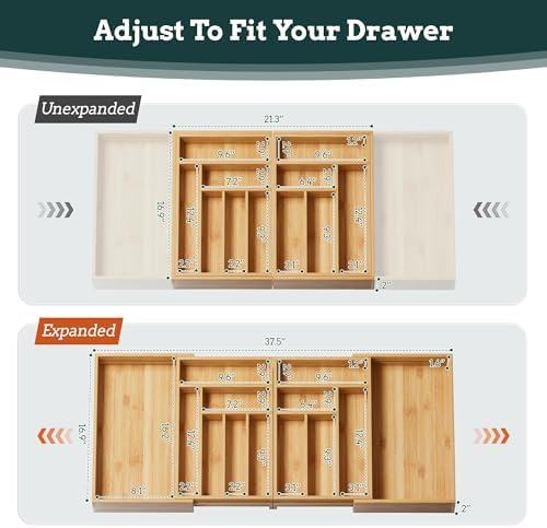 Silverware Organizer Large, Magnetic Connected Expandable 13 Slots Silverware - Image 4
