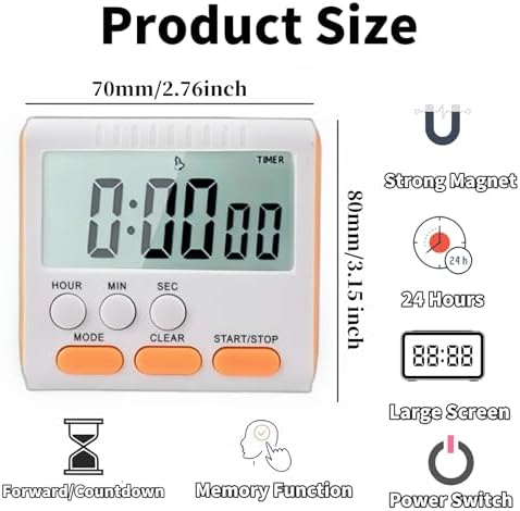 24 Hour Digital Timer Magnetic Kitchen Timer - Image 7