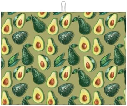 Green Avocado Dish Drying Mat For Kitchen Counter, Super Absorbent Microfiber by indokyeyqaz