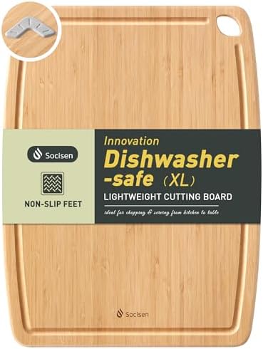Lightweight Durable Bamboo Cutting Board by Socisen