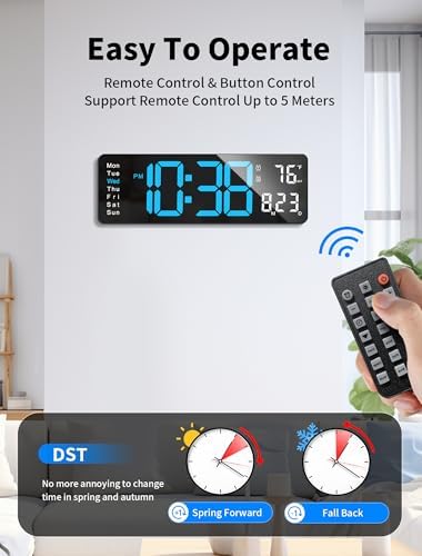 MASHI Digital Wall Clock, Auto-Dimming Wall Clock - Image 5