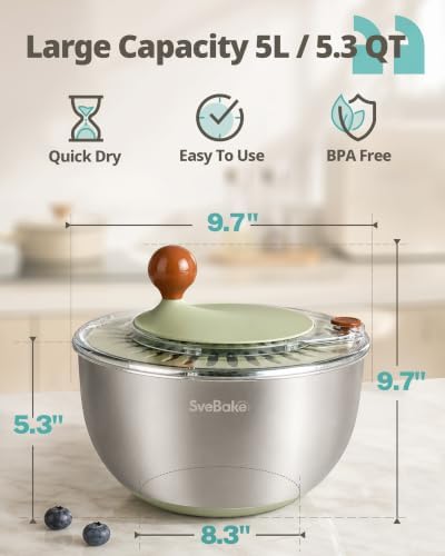 Stainless Steel Salad Spinner - Image 6