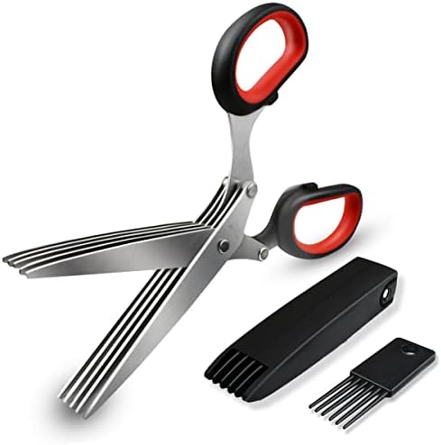 5 Blade Herb Scissors Kitchen Herb Shears Cutter Multipurpose Cutting Shear by TTSAM