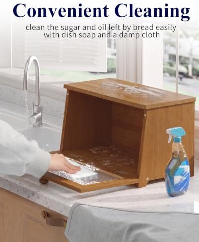 Kitsure Wooden Bread Box for Kitchen Countertop - Image 6