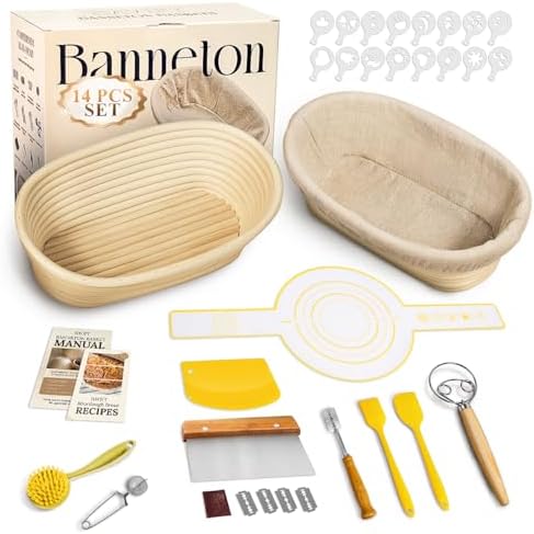 BAVIFY Sourdough Starter Kit, Banneton Bread Proofing Baskets Set by BavifyBaking