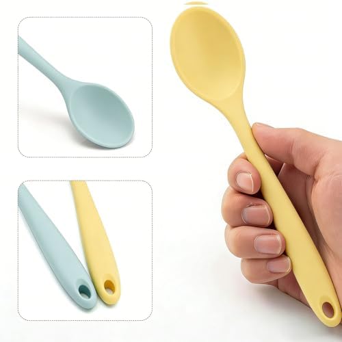 2 Pcs Mini Silicone Spoons, 8 Inch Mixing Spoons - Image 3
