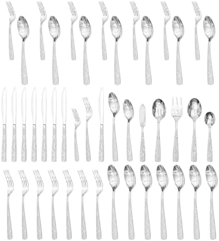 HIKAA Silverware Set, 45-piece Silverware Set by HIKAA