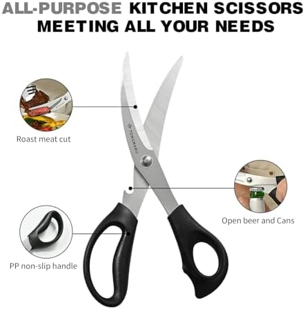 Kitchen Scissors Heavy Duty BBQ Shears, Super Sharp All Purpose Cooking Poultry - Image 2