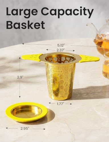 Tea Infuser for Loose Leaf Tea, Stainless Steel Tea Strainer - Image 3