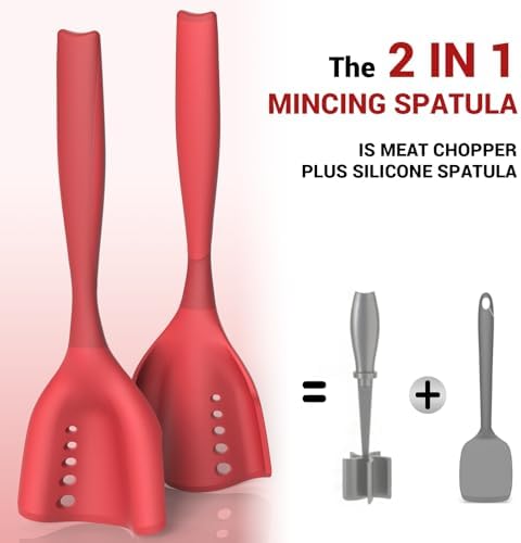 2Pack Meat Chopper Mincing Spatula, Silicone Grinder - Image 2