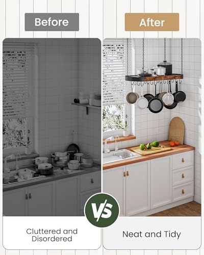 CHOEZON 31.7-Inch Hanging Pot Rack, Space-Saving Pot Hanger - Image 5