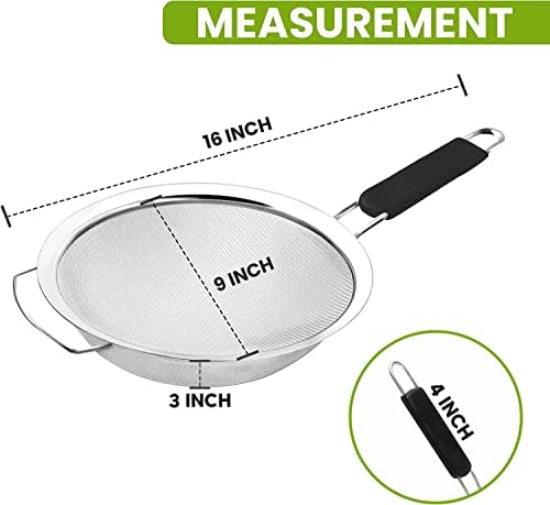 9" Large Extra Fine Mesh Strainer - Image 6