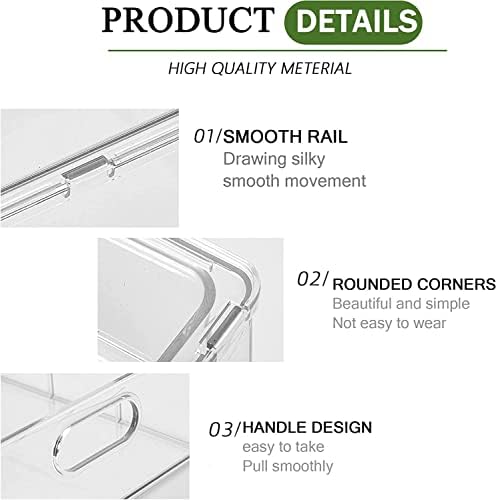 bealy 3 Pack Fridge Organizer and Storage, Fridge Drawers Clear Stackable - Image 5
