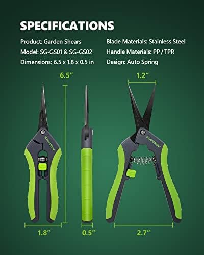 2pcs 6.5" Pruning Shears for Gardening Ultra Sharp Garden Scissors - Image 6