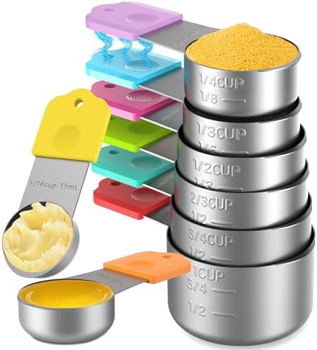 Magnetic Measuring Cups, 8 Stainless Steel Nesting Measuring Cup Set by Minteem-MeasuringCups