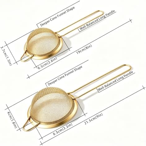 2 Pack Fine Mesh Strainers, Stainless Steel Sieve - Image 2
