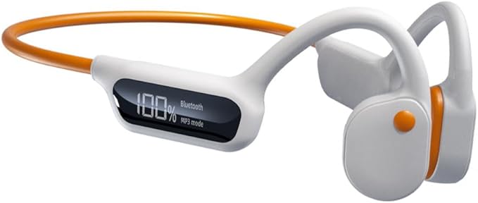 IHAO Swimming Headphones True Bone Conduction Open Ear Headset MP3 Player Built-in 32G Memory IP68 Underwater Waterproof Stereo Bluetooth Earphone for Driving Bicycling Running Skiing-X10 White