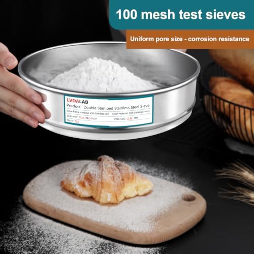 7.9" 304 Stainless Steel Lab Sieve, 100 Mesh Screen Sifter - Image 4
