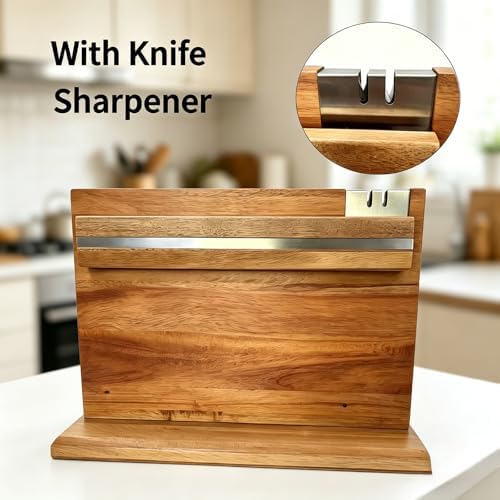 Solid Acacia Wood Magnetic Knife Holder - Image 5