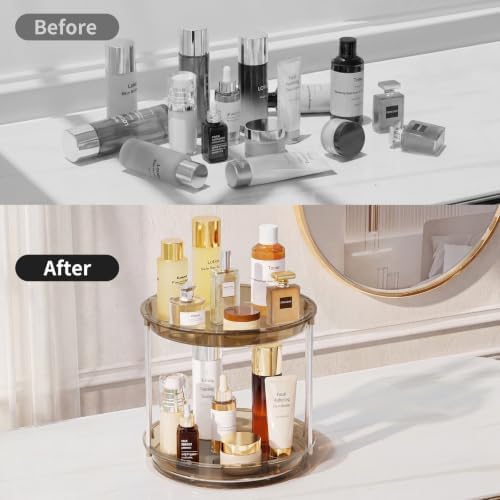 Rotating Makeup Organizer, Perfume Skincare Holder, 2 Tier 9 Inch - Image 4