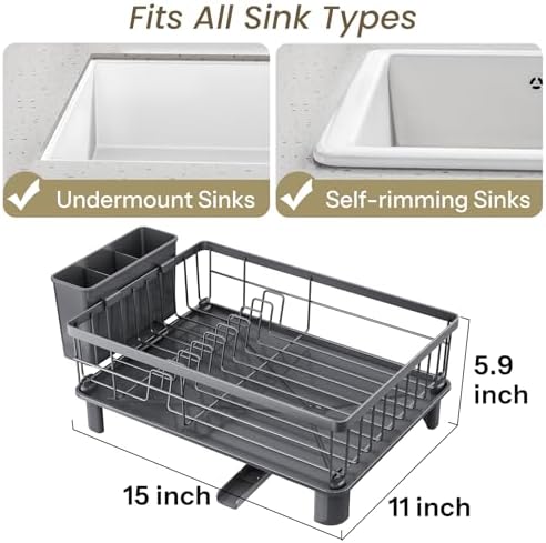 SNTD Dish Drying Rack for Small Kitchen Counter - Image 2