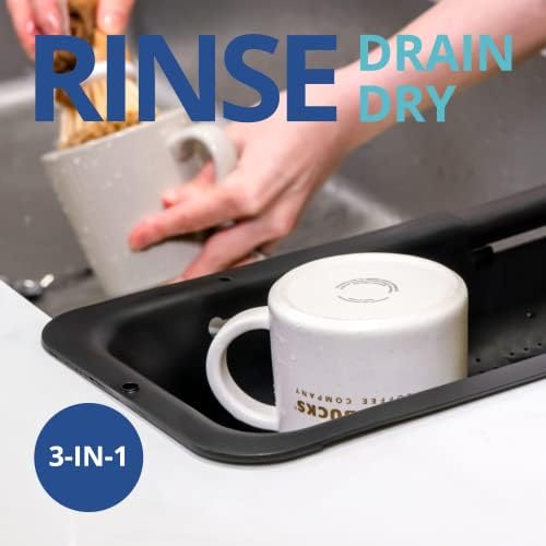 Blue Ginkgo Over Sink Colander, Extendable Kitchen Strainer - Image 2