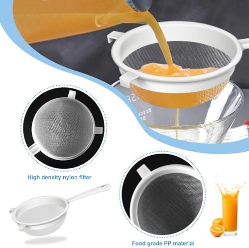 3 Pcs Fine Mesh Strainer Set, Plastic Nylon Sieve Colander - Image 4
