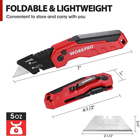 WORKPRO Folding Utility Knife, Quick Change Box Cutter - Image 3