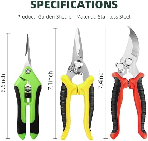 EWPJDK 3 Pack Garden Pruning Shears Scissors Clippers - Image 2