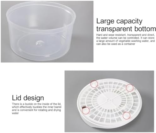 3L MANUAL SALAD SPINNER, PLASTIC LETTUCE VEGETABLE STRAINER BASKET - Image 2
