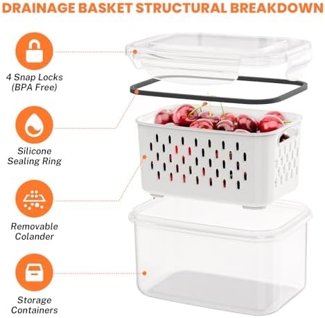 8 Pieces Fruit Storage Containers - Image 4