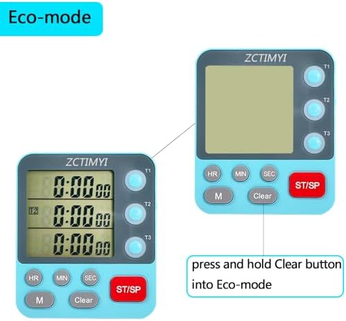 Dual Digital Timer for Kitchen Cooking, 3 Channels Count Down/Up Triple Timer - Image 7