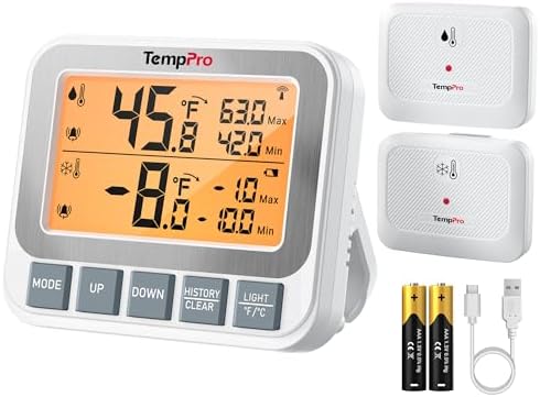 TempPro TempAir Wireless Freezer Fridge Thermometer by TempPro