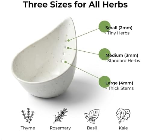 Herb Stripper Bowl, Ceramic Herb Stripper Tool - Image 3