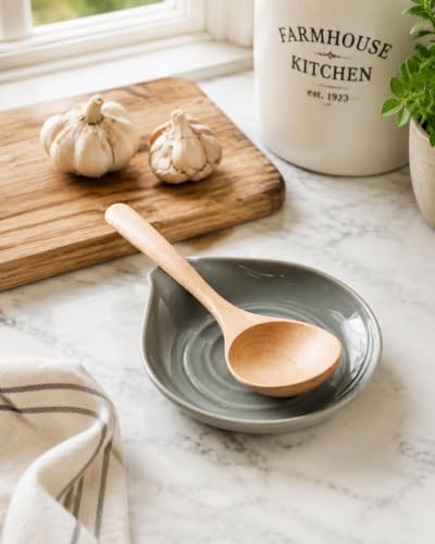 LAUCHUH Spoon Rest, Ceramic Spoon Holder - Image 4