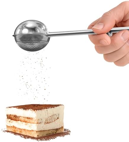 Stainless Steel Flour Duster for Bread Baking, Spring Handle by LIBERHAUS