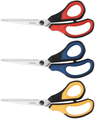 QMVESS 8.5" Scissors All Purpose 3 Pack Heavy Duty by QMVESS