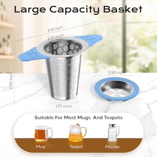 Tea Infuser for Loose Leaf Tea, 18/8 Stainless Steel Tea Infuser - Image 2