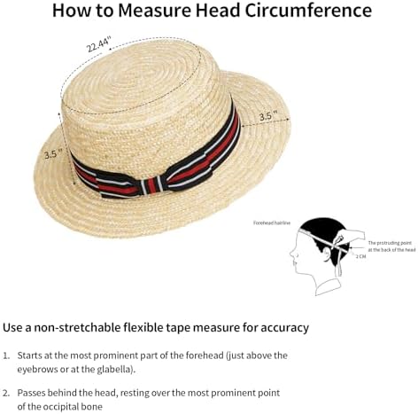 Daesan Boater Hats for Men Women Straw Skimmer Hat Wide Brim Halloween - Image 3