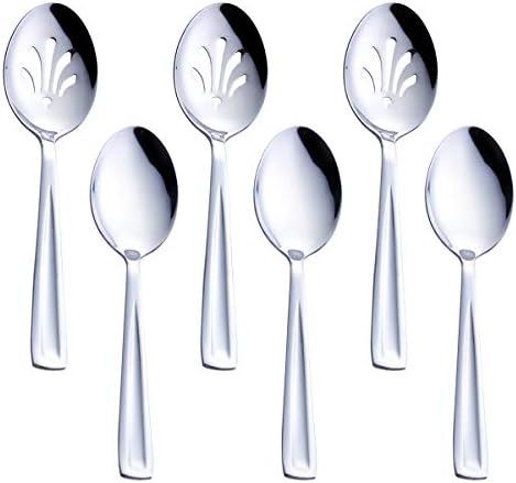GoGeiLi Stainless Steel Large Silverware Serving Spoon Set by GoGeiLi