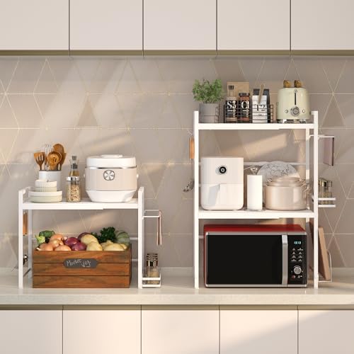 Expandable Microwave Stand Kitchen Countertop Organizer - Image 6