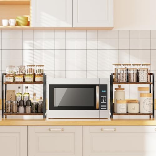Simple Trending Countertop Shelf Organizer, 2 Tier Kitchen Spice Rack, Coffee - Image 3