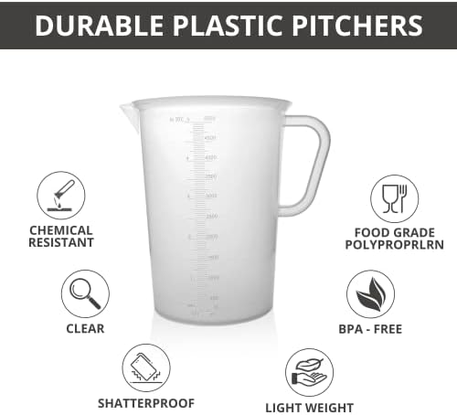 Plastic Graduated Measuring and Mixing Pitcher - 5000ml - Image 6