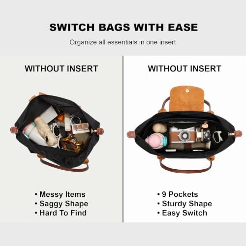Purse Organizer Insert for Longchamp M, Felt Anti-Sag - Image 4