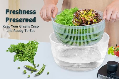 Salad Spinner – Large Clear Bowl - Image 6