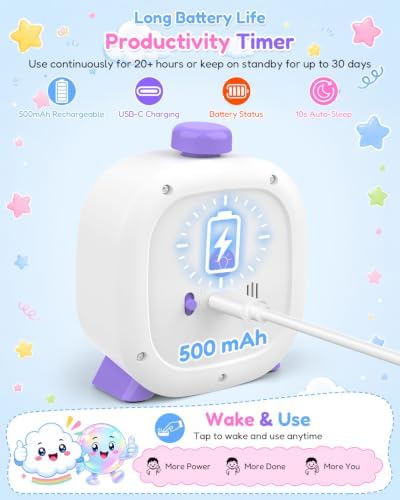 Digital Visual Timer for Kids ADHD, 99-Minute Countdown, Rechargeable - Image 7